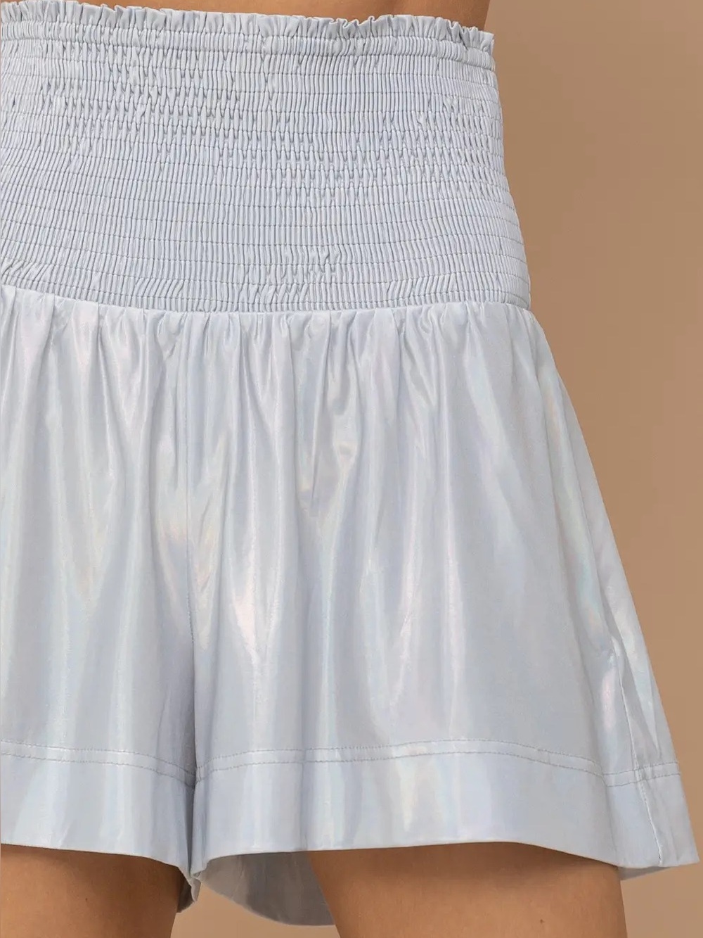 Blue B Silver Metallic Holographic Short